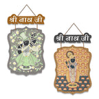 Artvibes Shri Nathji Pichwai Art Wall Hanging Home Decorative Wall Art for Living room | Religious Decor | Wall Sculpture | Signs & Plaques| Stylish Modern Decor Item | Gift Items (WH_9710N), Set of 2