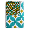Divine Casa Cambric Cotton Single Bed Dohar 3 Layer dohar with Flannel Inside Reversible Both Sides Usable Blanket (Aqua Green, Angular Shape)| TC - 120 Kafalo