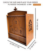 DIVOKAH Beautiful Wooden Christian Temple for Home/Christian Altar (8 Mm Plywood Thickness) (2DOR WDN Altar)