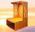 Alpine Willow Temple for Home I Puja Mandir for Home I Pooja mandir with LED Light I Wooden Temple I Laddoo Gopal aalaya I Devghar I Pooja Unit I Pooja ghar (H-18, W-12, D-12 inch) (Walnut)