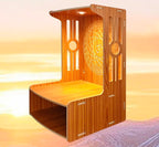 Alpine Willow Temple for Home I Puja Mandir for Home I Pooja mandir with LED Light I Wooden Temple I Laddoo Gopal aalaya I Devghar I Pooja Unit I Pooja ghar (H-18, W-12, D-12 inch) (Walnut)