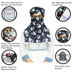 Switchon Scarf Hijab Rayon Printed fancy scarf for women Size Adjustable -Hook loop tape- For 10 yrs and above (Black_Multi1)