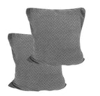 House of Quirk Polar Fleece Fabric Cushion Cover with Zipper Pack of 2 (Dark Grey, 45 x 45 cm)
