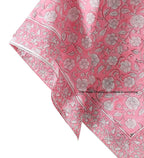 Ravaiyaa - Attitude is everything Sanganer Hand Block Printed Scarves Pure Cotton Scarf Square Hijab Dupatta 40 X 40 Inch (Pink White Floral)