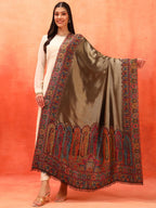 Pashmoda Women Zarvash Fine Wool Kaani Shawl, Authentic Kashmiri Luxury Pashmina Style Shawl, Stole, Medium Gents Lohi, Size (40x80 Inches, Multi Color) MZSS06