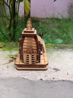 ANI DIVINE Pine Wood Shree Kedarnath Temple 3D Model || Kedarnath Temple 3D Structure || Shree Kedarnath Mandir (Pack of 1, Brown)