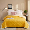 HOMEKART Colour Pop Microfiber Comforter 80x90 Inch | Double Bed Reversible AC Comforter | Soft Quilted Lightweight Blanket | 150 GSM Cozy All Season Comforter (Sunflower Yellow) Kafalo