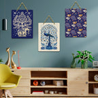 Artvibes Paisley Art Decorative Wall Hanging Ornaments | Wall Sculpture | Signs & Plaques | Festive Decor | Aesthetic Wooden Decor | Handcrafted Art | Ideal Gifts (WH_9617N), Set of 3