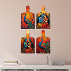 Artvibes Shri Radha Krishna Eternal Bond Modern Art Wall And Door Hanging for Home | Spiritual Decor Items | Wall Poster | Artwork| Stylish Modern Decor Item | Gift Items (WH_5630N), Set of 4