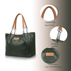 EARTHEA Tote Bag for Women | Large Faux Leather Handbag Fits 14 Inch Laptop | Stylish Shoulder Office Bag with Zipper | Spacious Work Tote for Daily Use, Travel & Shopping