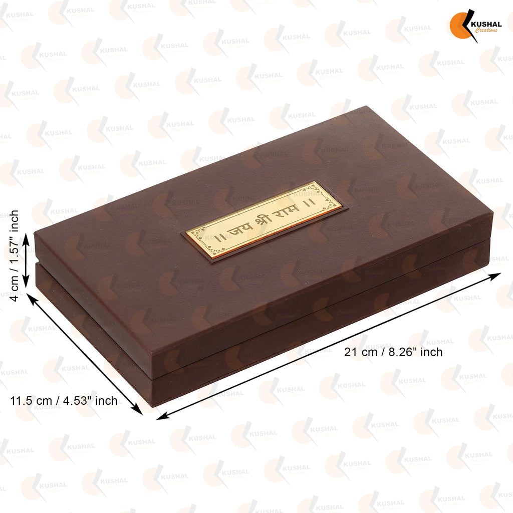 KUSHAL CREATIONS Ram Darbar | Ram Lala Charan Paduka Religious Prayer Box Pocket Temple | charan paduka Box (Ram Mandir Brown)
