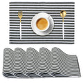 HOKIPO ® Ribbed Cotton Placemats (Grey) -Set of 6 - IN72-GRY Kafalo