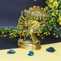 ARTVARKO Brass Kali Maa Murti | Maha Kali Ten Legs Mahakali Kalika Maa Statue Sculpture Idol Puja Murti Decor 4.5x6 Inches