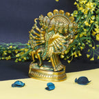 ARTVARKO Brass Kali Maa Murti | Maha Kali Ten Legs Mahakali Kalika Maa Statue Sculpture Idol Puja Murti Decor 4.5x6 Inches
