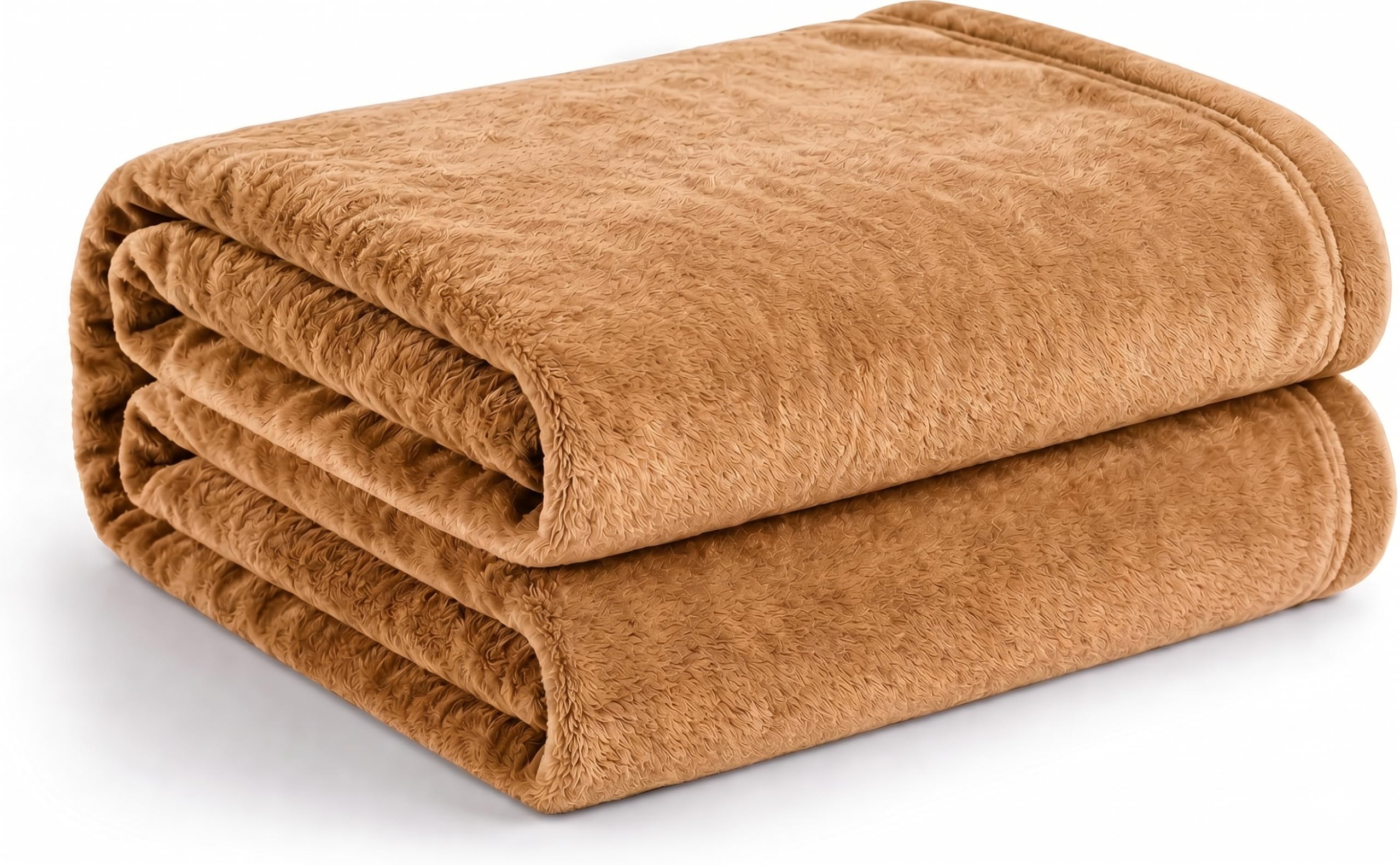 Cotton Bolls Textiles Cozy Plush AC Blanket for Double Bed, Lightweight All Season Blanket, Ultra Soft Blanket for AC Room, Mild Winter, Can Be Used as Bedsheet in Winter, 90x90 Inches, Brown Kafalo