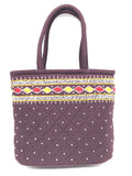 srishopify handicrafts SIZE MINI traditional hand bag for women stylish Design Small Handle Bags Cotton handmade 9x7x3 Inch(original Beads and Thread Work)