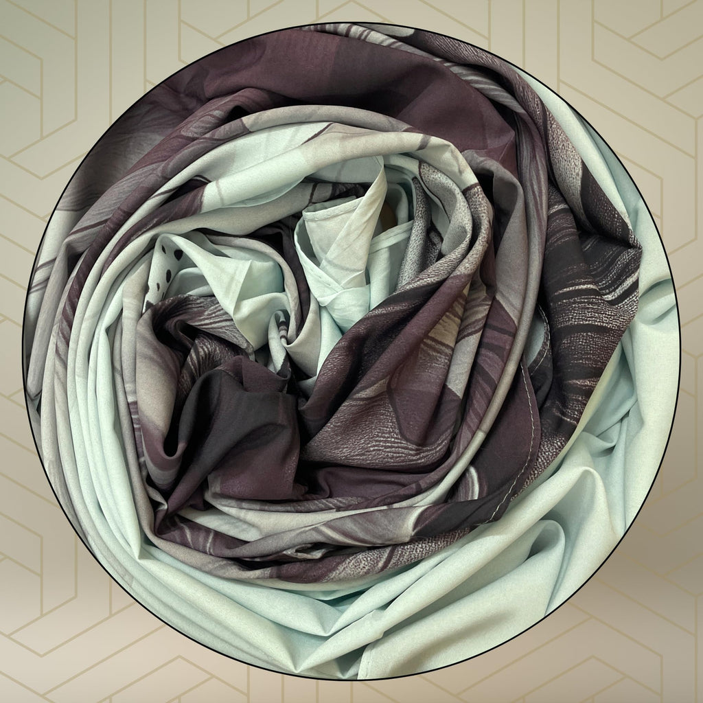 FAHABO Iconic Collection Digital Print Swiss Butter Cotton Scarf Stole for Women (Tint Green - Gy)