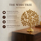 BEHOMA 100% Pure Brass (6 inch) Kalpvriksh Tree with Birds | Good Luck Gift