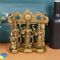 ARTVARKO Brass Ram Darbar Statue Shree Ram Ji Sita Laxman Hanuman Home Décor Puja Bhagwan Idol Murti for Mandir Temple 7.5 Inches