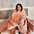SleepyCat Summer Reversible AC Comforter - Hotel Like Feel 120 GSM Lightweight Blanket, Quilted Design, Machine Washable - Nude Pink & Seafoam White (Single Size 90x60) Kafalo