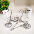 Prince Home Decor & Gifts Aluminium Bowl - 2 Bowl With 2 Spoon And 2 Cover, Silver, Transparent, 300 ml