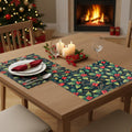PRAKARTIK BY INDUARTS Dining Table Mats Set of 2 - Cherry Christmas Leaves Theme,Digital Print, Washable, Indoor/Outdoor, Heat-Proof, Wipe & Clean (47X33 cm) Red & Green Kafalo