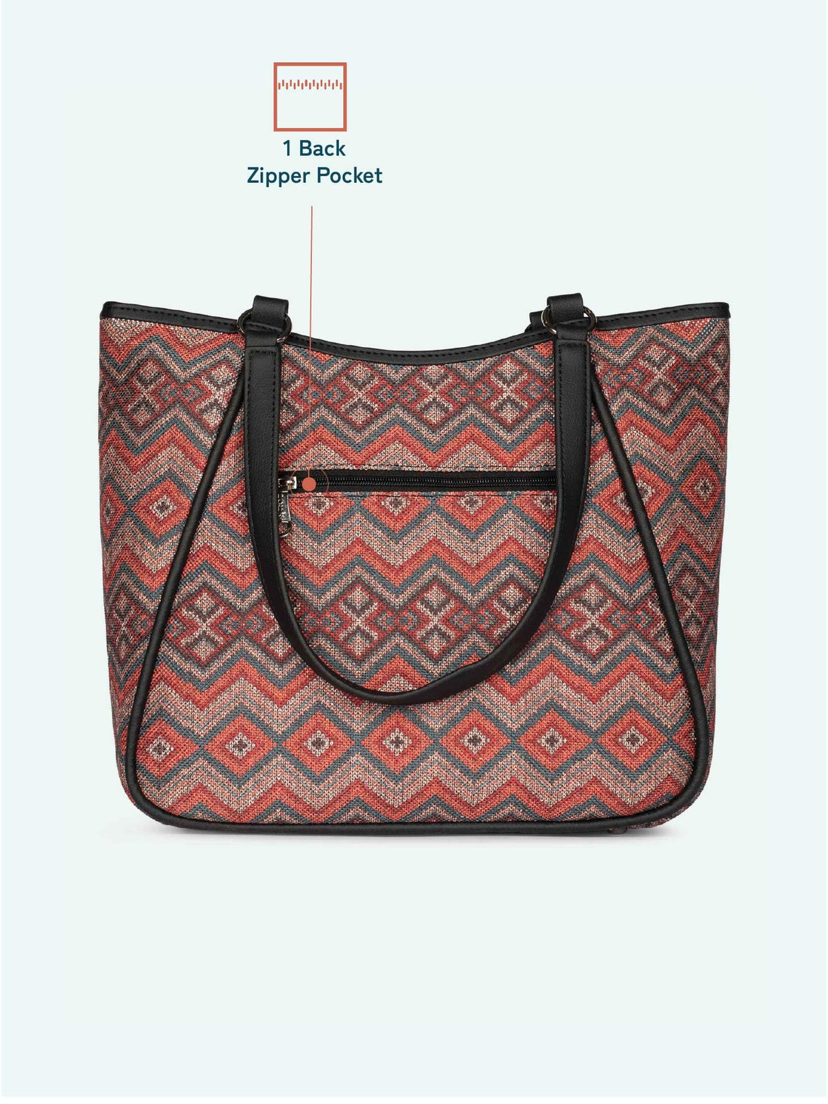 ZOUK Rhea Kapoor Naisha Tote Bag | Big Size Stylish Purse | handbag with Zipper & Compartments | Premium Office & Travel Tote | Casual & Daily Use | Gwalior Weaves