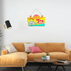 Artvibes Tea Break Printed Wooden Wall Hanging for Living Room | Quotes Decor Item | Printed Wall Decoration | Wall Illustrations | Graphic Print Artwork | Unique Gift | Cafe Decor(WH_3702NN)