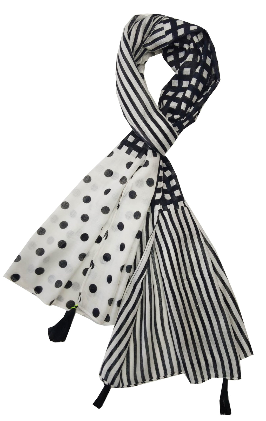 JVNINE Women Printed Scarf (Stole) With Tassels