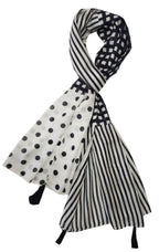 JVNINE Women Printed Scarf (Stole) With Tassels