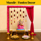 SOLOBOLO Mandir Foldable Backdrop Stand for Ganpati ,Navratri,Durga Pooja,Ideal for Home Mandir and Office as Backdrop Frame, Festival Decoration Item (a) 24x18 Inch