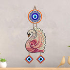 Artvibes Elegant Swan Nazar Battu Wall Hanging for Home Decor | Evil Eye Protection Hanging for Entrance Living Room Bedroom Office | Auspicious Vastu Decorative Gift (WH_85130N)