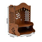 HOMEWEY DECOR Wooden Home Temple Handcrafted Support Heavy Idols Luxurious Finish Pooja Mandir for Home and Office Wall Mount for Room (Design5)