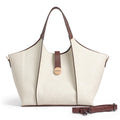EXOTIC® Metropolitan Elegance Signature Canvas Tote top Handle Handbag | For Office | For Work | Laptop Bag | Gift Bag (Worm White)