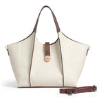 EXOTIC® Metropolitan Elegance Signature Canvas Tote top Handle Handbag | For Office | For Work | Laptop Bag | Gift Bag (Worm White)