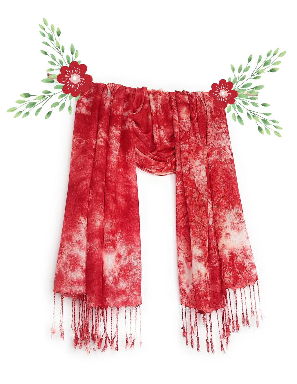 Chandwasia Rayon Shibori Pattern Scarf for Men & Women | Soft Viscose Fabric Stole & Shawl | Lightweight All-Season Summer & Winter Wear | 28 x 72 Inches