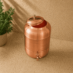 Copper Half Hammered Water Dispenser Vedansh Craft