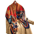 PALAY Satin Scarf Silk Feeling Square 43.5×43.5 In Multicolor Tree Of Life