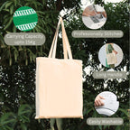 Prakriti Maitri Shopping Cotton Plain Tote Bags 14/16 inch with Long Handles| Grocery Bag | 15 kg Carrying Capacity | Unisex | Easy to Wash | Professionally Stitched | Pack of 10 for Men and Women