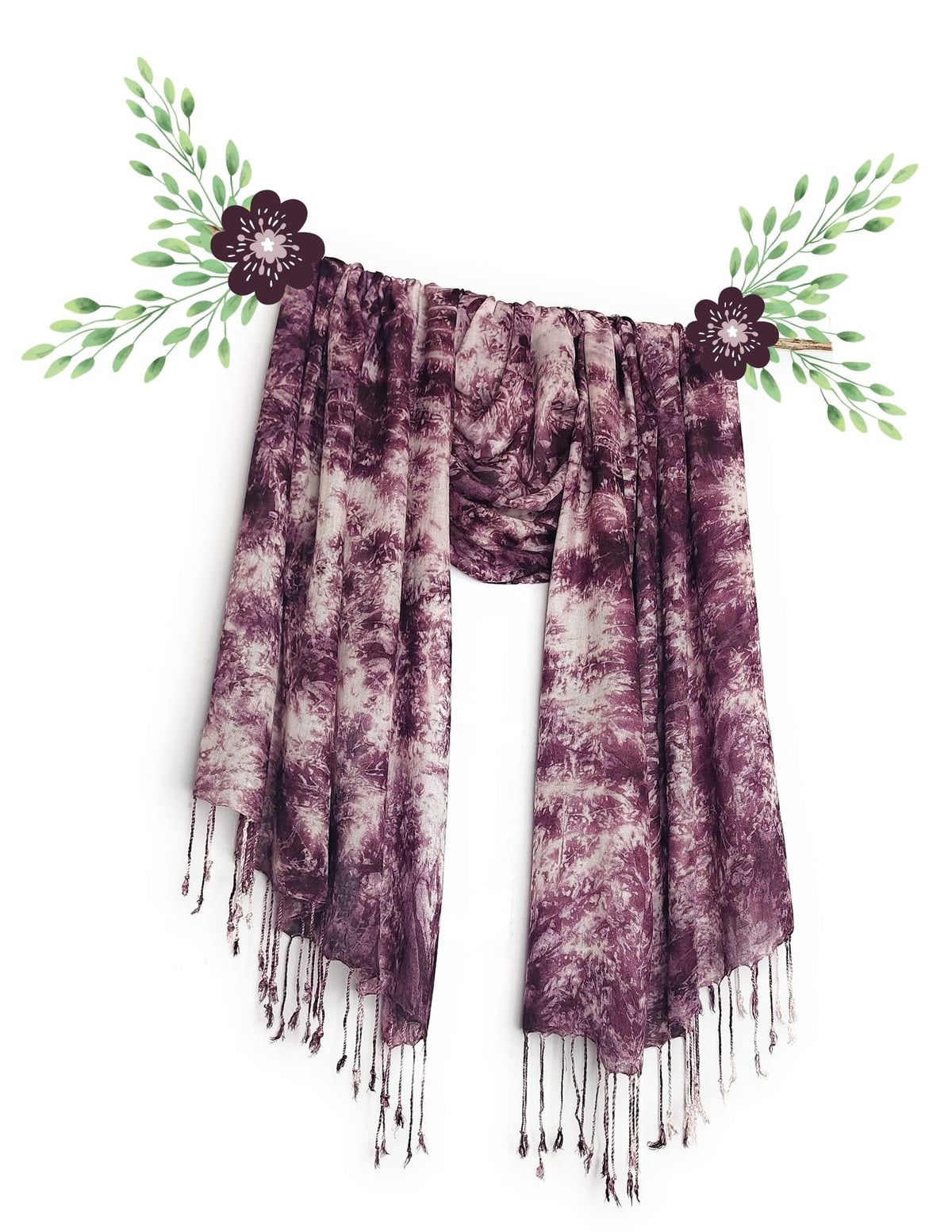 Chandwasia Rayon Shades Shibori Pattern Scarf, Scarves, Viscose Fabric Stole & Shawl Design for Men & Women for Summer & Winters