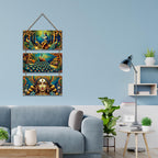 Artvibes Krishna With Flute Spiritual Wooden Wall Hanger for Home | Living Room | Spiritual Decor Items | Religious Wall Art | Wall Poster | Artwork| Stylish Modern Decor Item | Gift Items (WH_9439N)