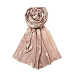 FAHABO Scarf Woman Premium Self-Woven Satin Silk Scarves | Hijab Scarf | Headscarf | Neck Scarf | Stoles | Wraps (Rose Gold)