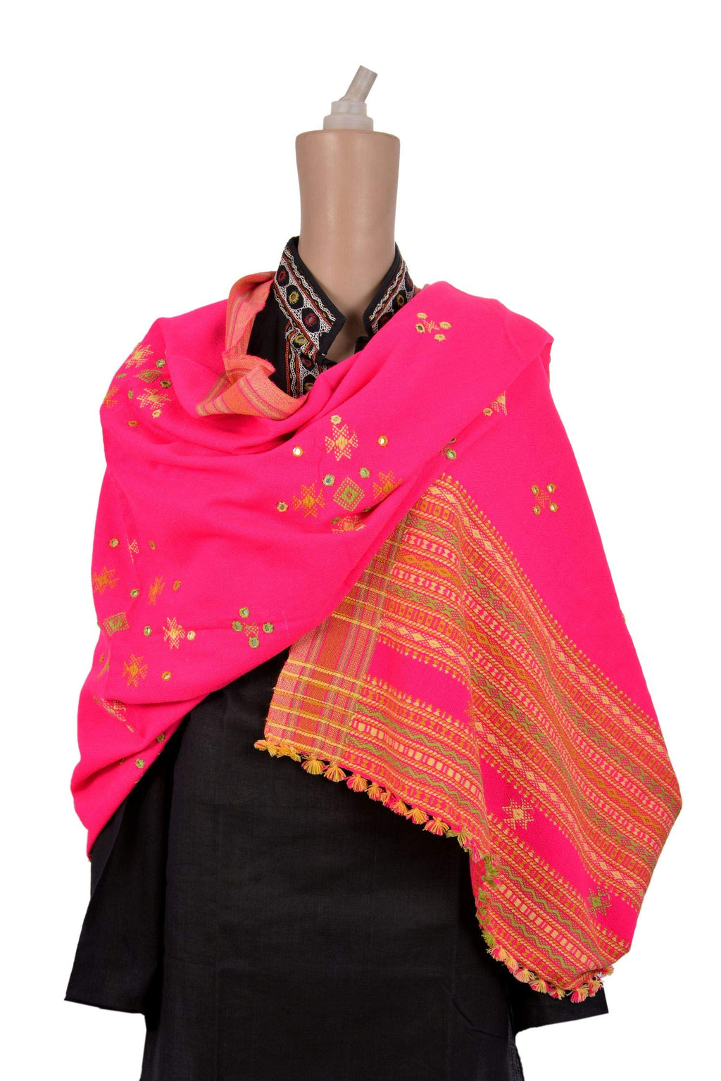 Prijam Women's Shawl (R 43 CHAUMUKH_Rani/Pink_One Size)