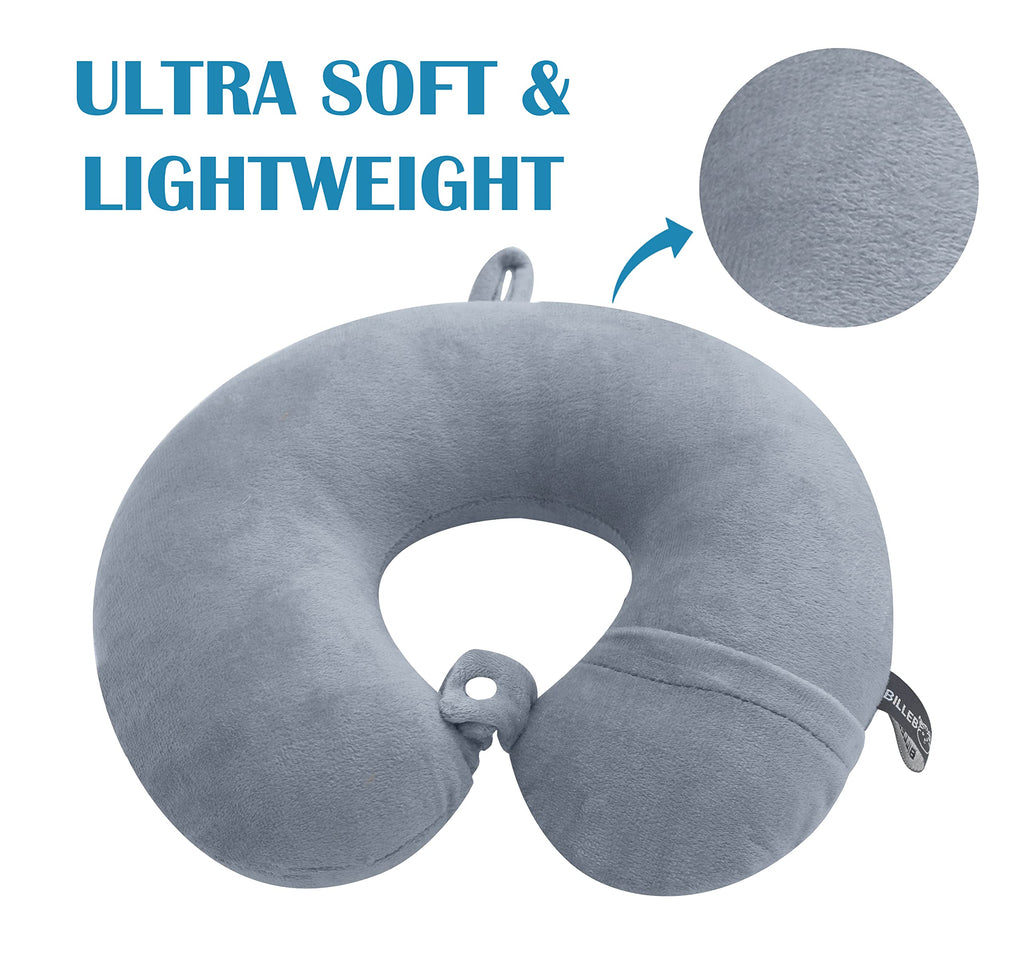 ATOM Shield Travel Kit Combo | Memory Foam Neck Pillow, Eye Mask & Ear Plugs for Airplane, Train & Car | Lightweight Travel Accessories Set