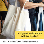 Match Made Utility Tote Bags | Reusable Grocery & Travel Bag | Heavy-Duty Cotton Canvas | Eco-Friendly, Multi-Purpose Utility Bag | 15kg Capacity | Pack of 6
