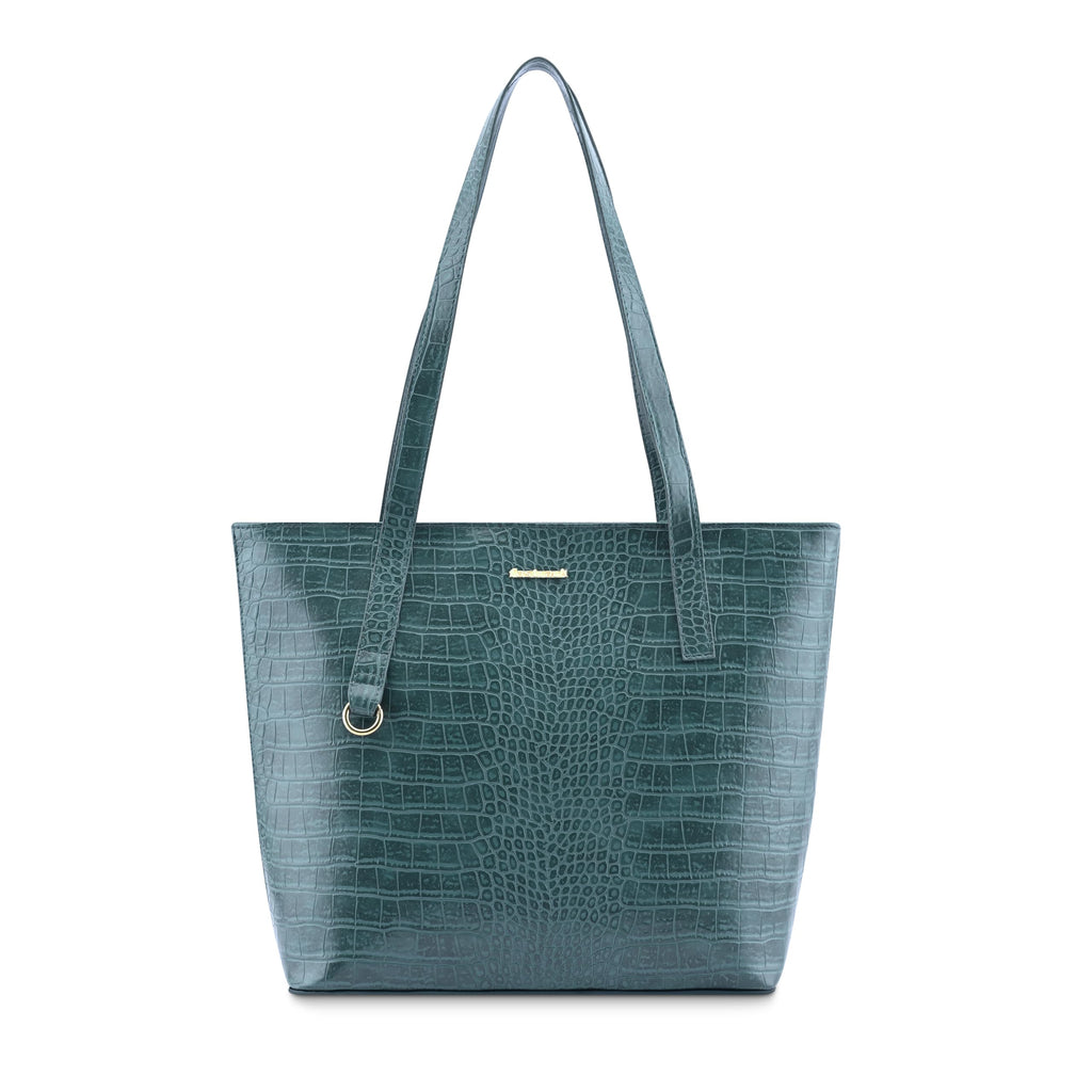 Fastrack Croco Charm Tote Bag | Faux-Leather Women's Handbags | Tote for Casual Carry