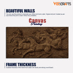VIBECRAFTS Canvas Paintings for Living Room Drawing Room 3D Seven Horses Running Premium Wall Painting Fitted with Wooden Frame for Home|Office|Gift(PTVCH_2296NV)