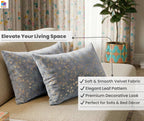 RD TREND® Velvet Rectangular 12 x 18 Inches Cushion Covers Set of 2 | Throw Pillow Covers for Sofa, Bed & Living Room | Perfect for Home Décor Grey