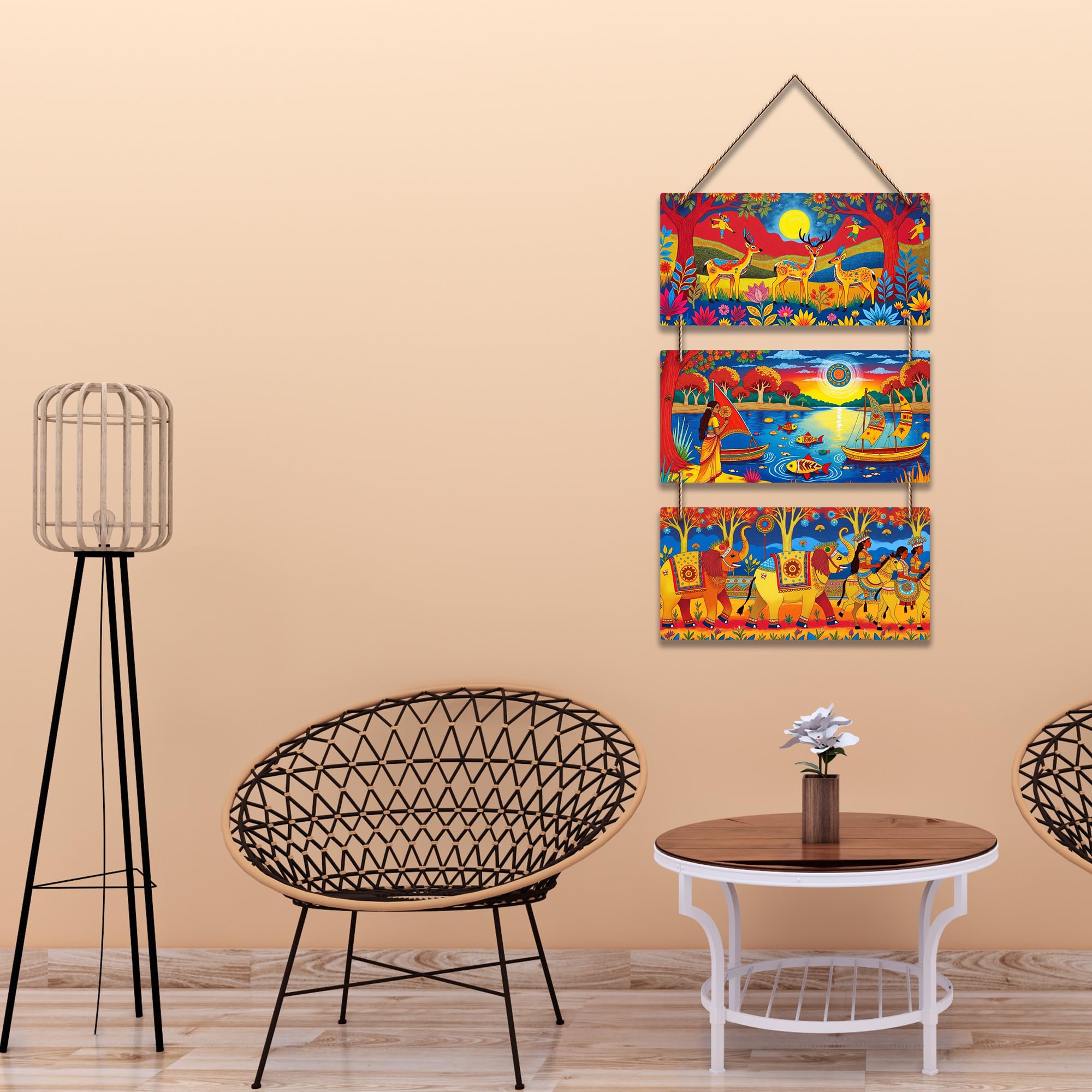 Artvibes Multicolor Modern Art Decorative Wall Art MDF Wooden Wall Hanger for Living Room | Room Wall Art | Modern Decor Artwork | Living Room | Cafe | Wall Illustrations | Ideal Gifts (WH_9422N)
