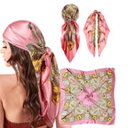 Scarf for Women Stylish, Bandanas for Women Exquisite and Beautiful Head Scarf Silk Scarf Comfy Silk-Feel Beach Headwraps Pillow Cover Gift for Pretty Casual Outings Date Night